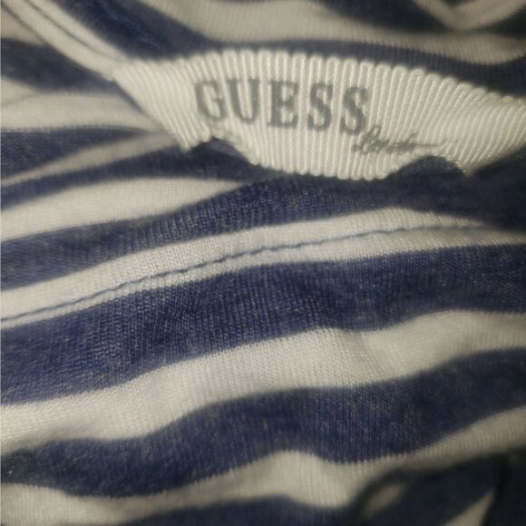 GUESS Blue and White Stripes Quarter Sleeve Blouse Small - Picture 5 of 5